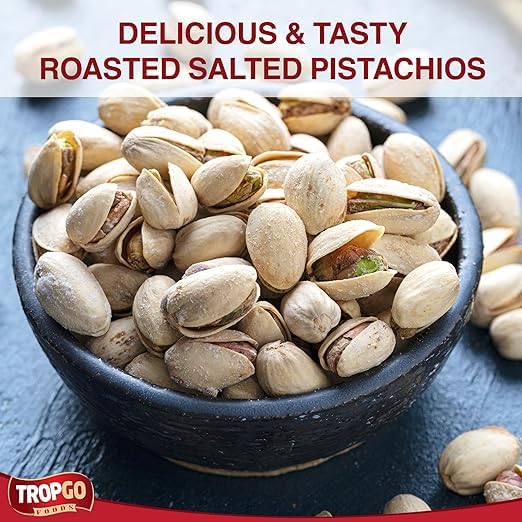 Tropgo Roasted Salted Pistachios 5kg Bulk Pack – Premium Whole Pistachio Nuts – Fresh, Crunchy, Lightly Salted – Ideal for Snacking, Baking, Cooking & Foodservice
