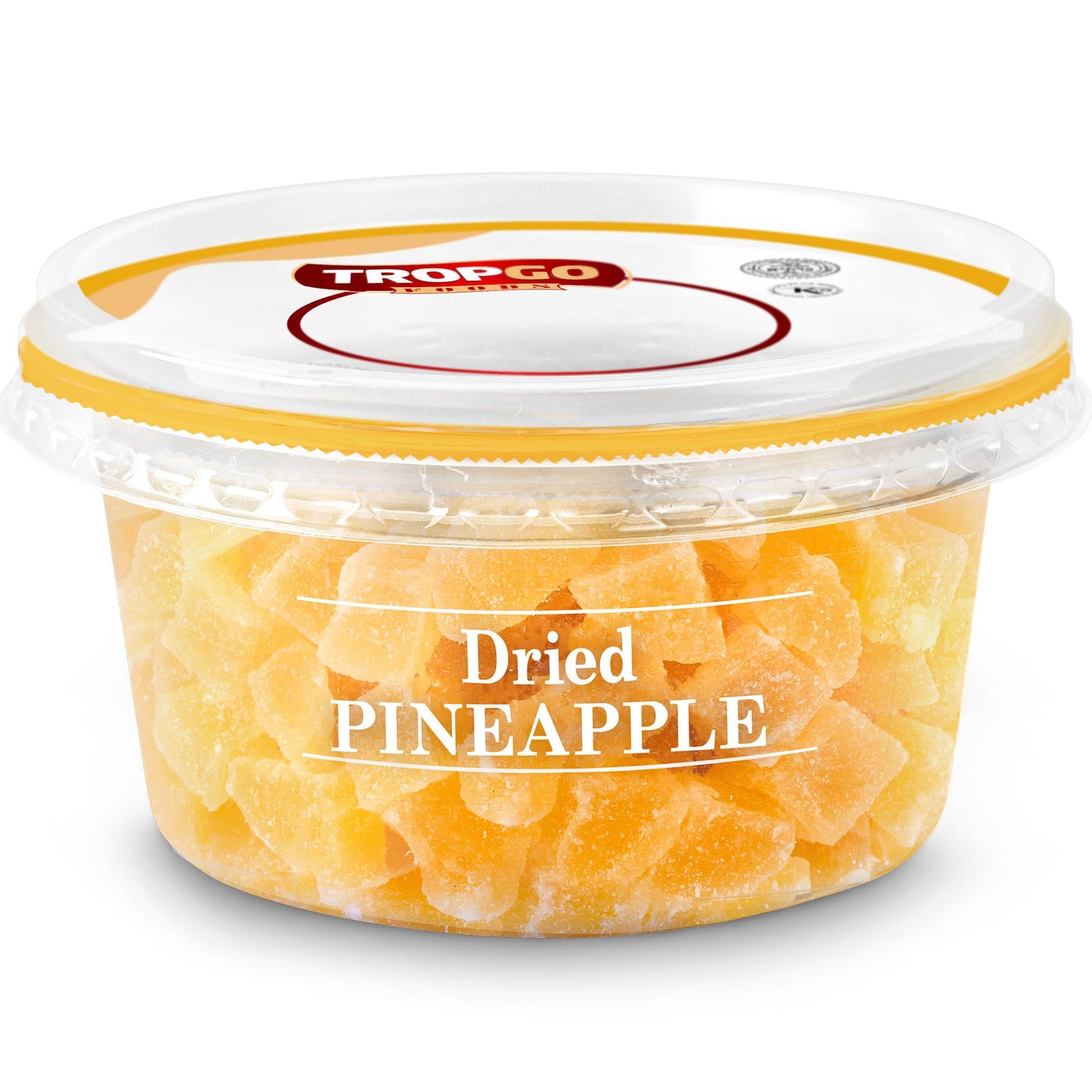 Tropgo Diced Pineapple 200g Dried Fruit Snacks in Resealable and Recyclable Tub - Parent