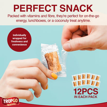 Tropgo Chewy Coconut Bites – Delicious Dried Fruit Snacks with Coconut Sugar & Glucose Syrup - Parent