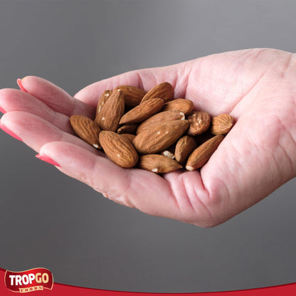 Tropgo Roasted Salted Almonds 180g Tub - Pack of 2 - Almond Nuts in Resealable and Recyclable Tub - Wholesome Trail Mix with Fibre, Protein, and Essential Minerals - Healthy Nuts for All Ages