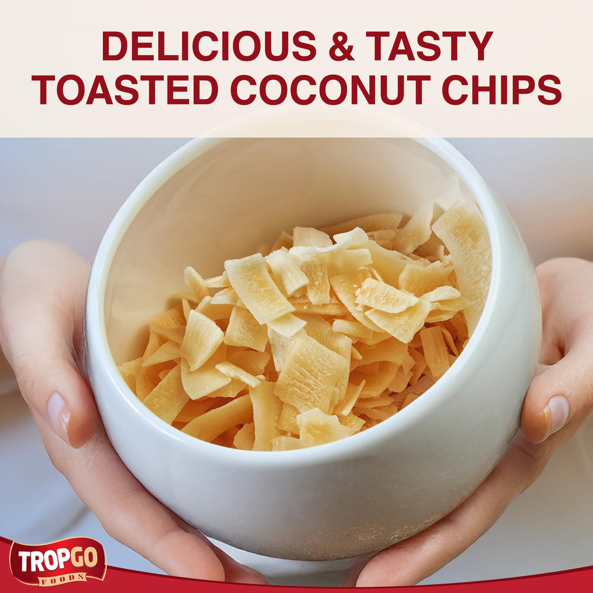 Tropgo Toasted Coconut Chips Lightly Sweetened Toasted Coconut Flakes - Parent