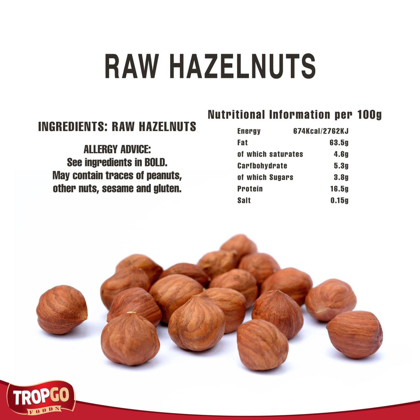 Raw Hazelnuts Parent 500g