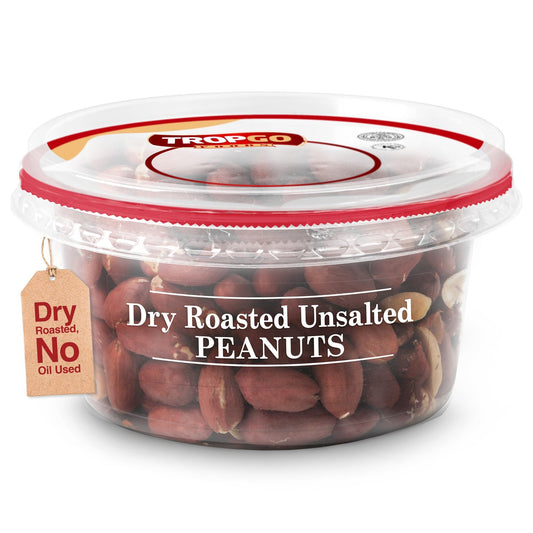 Tropgo Roasted Unsalted Peanuts 200g Tub - Peanuts in Resealable and Recyclable Tub - Parent
