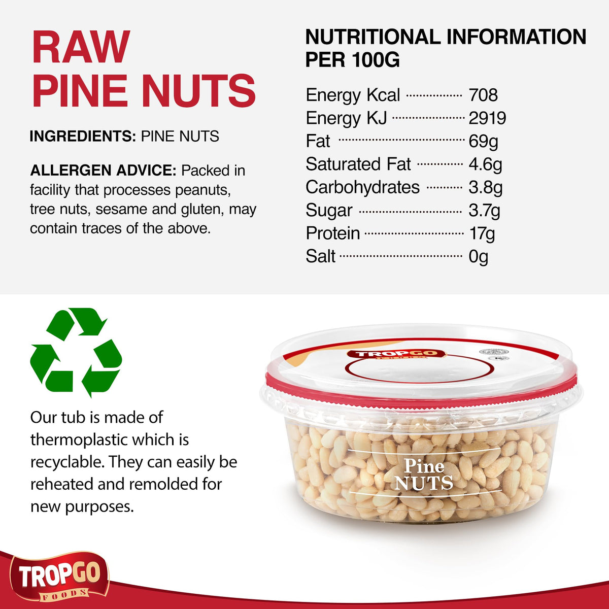 Raw Pine Nuts 100g Parent