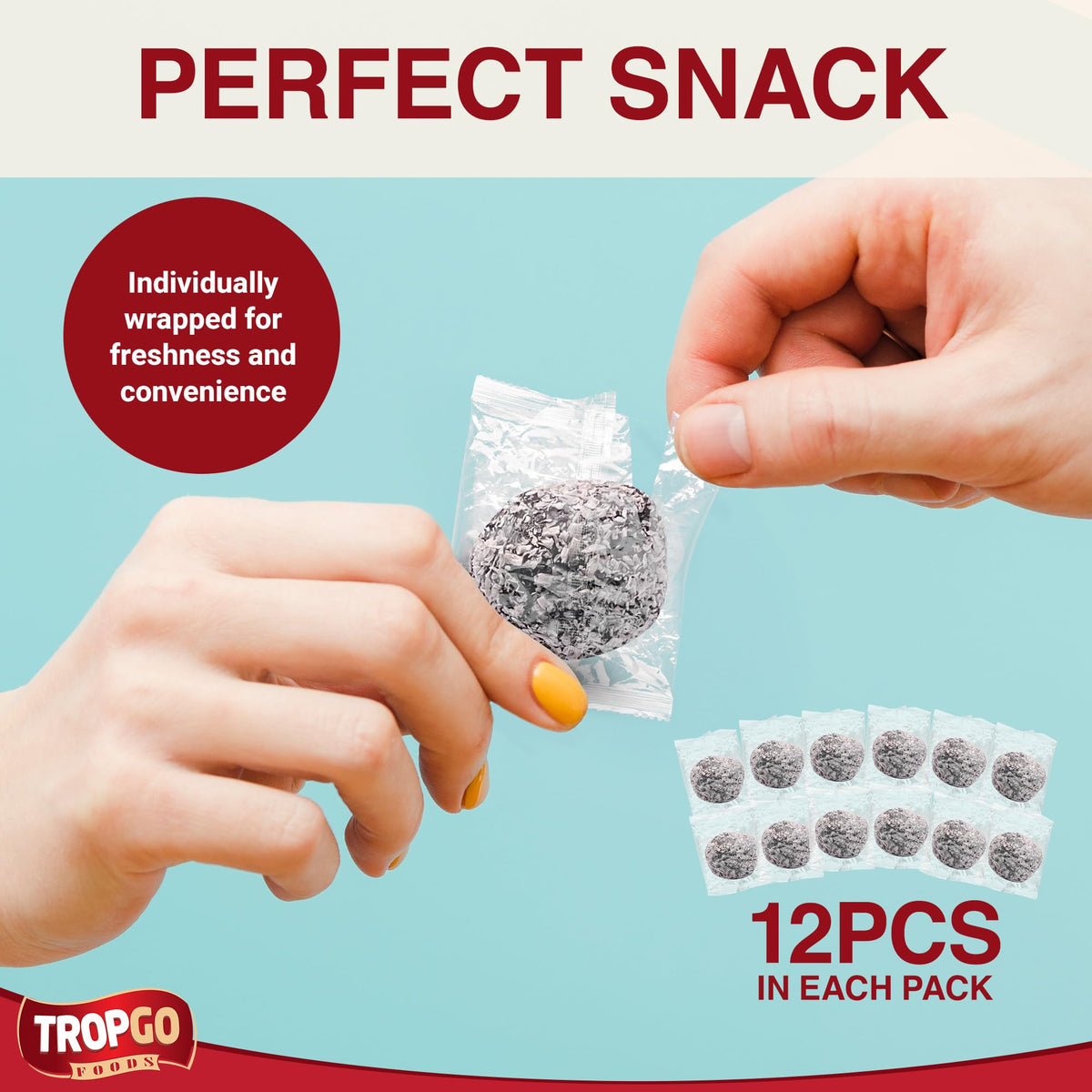 Tropgo Banana Balls with Coconut Flakes 12pcs – Made from Dried Banana, Coconut Milk, and Natural Ingredients - Parent