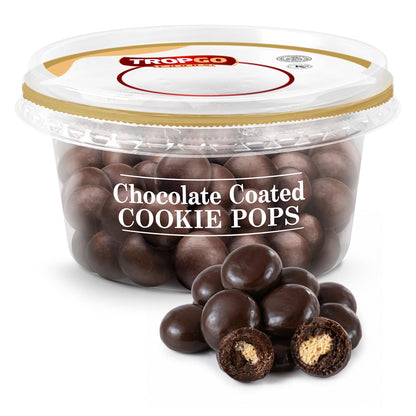 Tropgo Chocolate Coated Cookie Pops 150gm Chocolate Tub - Non-GMO Cookies Coated in Chocolates - Ready-to-Eat Choco Snacks