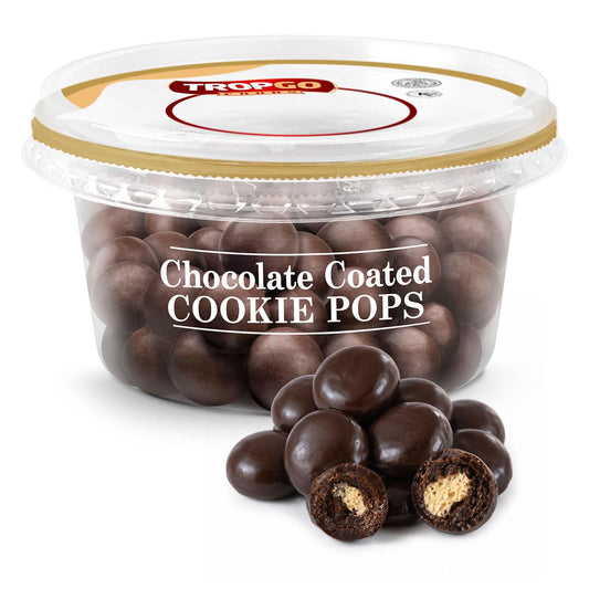 Tropgo Chocolate Coated Cookie Pops 150gm Chocolate Tub - Non-GMO Cookies Coated in Chocolates - Ready-to-Eat Choco Snacks