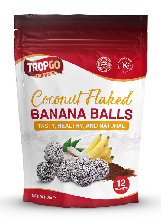 Tropgo Banana Balls with Coconut Flakes 12pcs – Made from Dried Banana, Coconut Milk, and Natural Ingredients - Parent