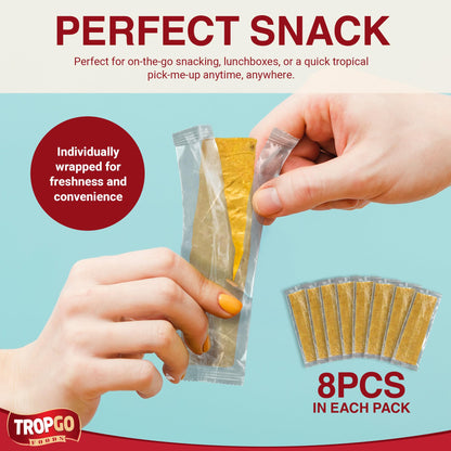 Tropgo 100% Dried Pineapple Bars - 8 Bars, Natural Fruit Snack - Parent