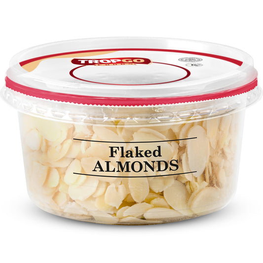 Tropgo Flaked Almonds - Finely Sliced Almond Nuts in a Resealable and Recyclable Tub - Parent