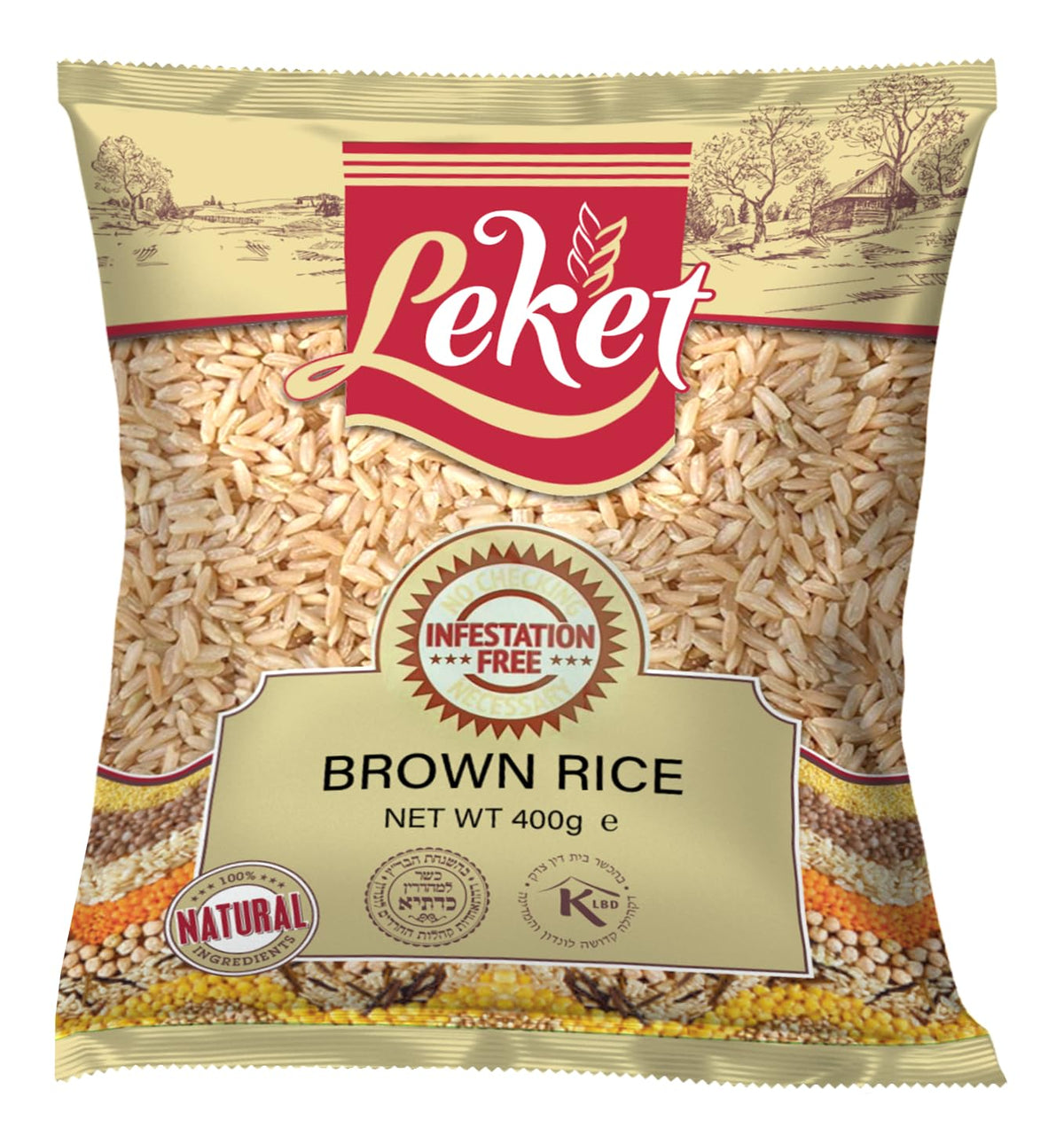 Leket Brown Rice 400g - Premium Quality Whole Grain for Healthy Meals - Nourish Your Body Naturally