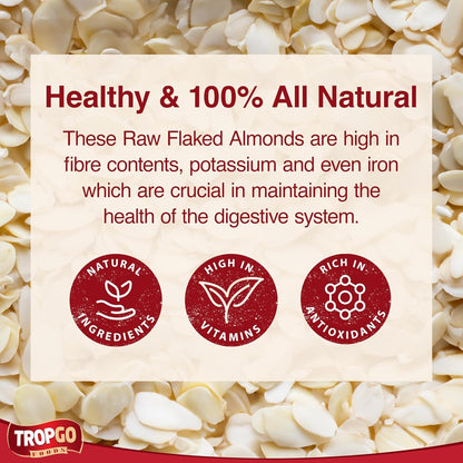 Tropgo Premium Flaked Almonds 5kg – Natural, Unsalted Almond Flakes in Bulk | Ideal for Baking, Cooking, Cereals & Desserts | High-Protein, Vegan & Keto-Friendly