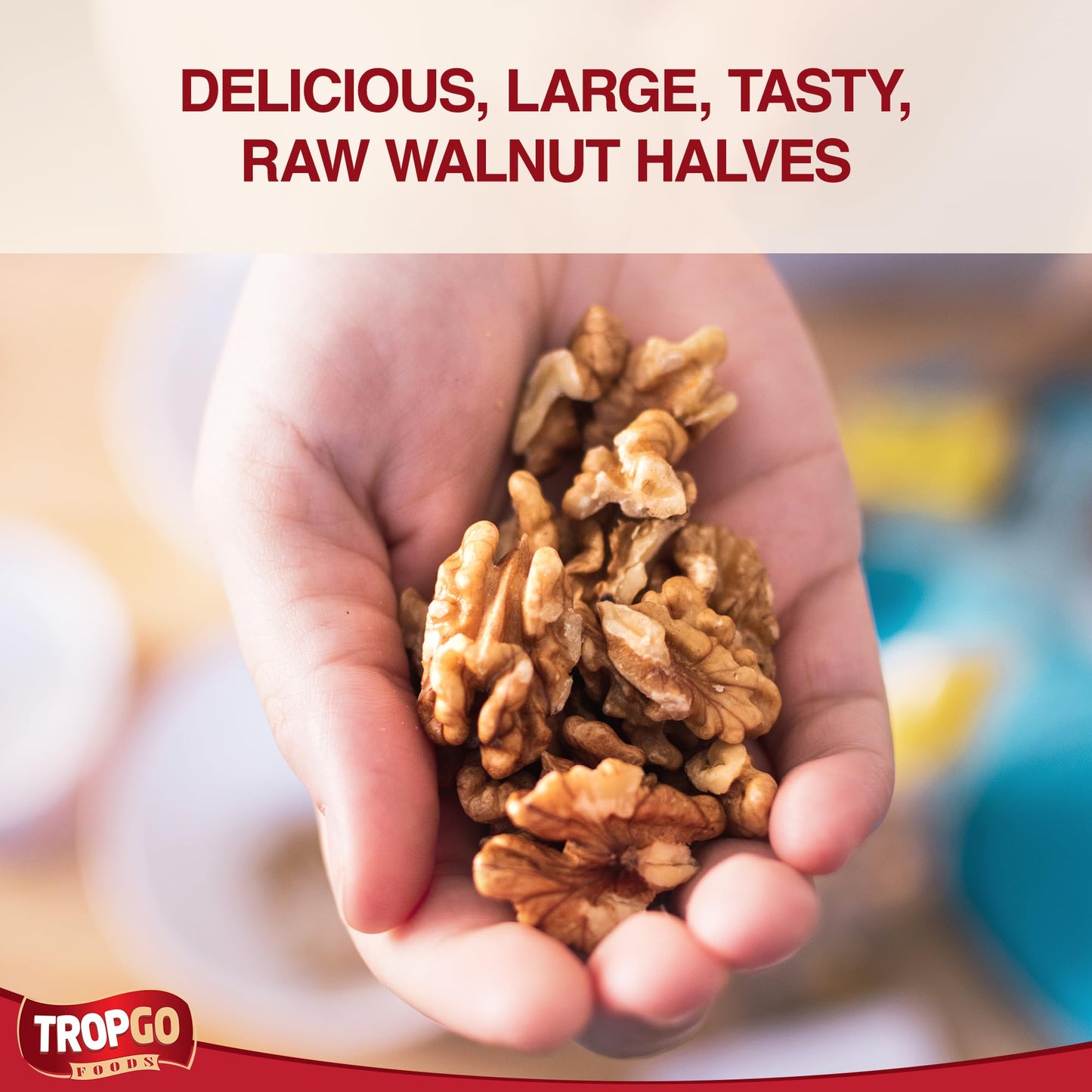 Tropgo Premium Walnuts Halves - 300g - Raw Jumbo Walnuts - Natural Sprouted Walnut - Packed Fresh Premium Quality Nuts - Healthy for The Heart, High in Fibre & Minerals - Ideal for Snacking