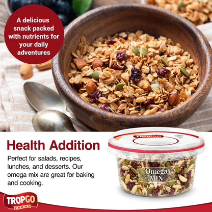 Tropgo Omega Mix 200g - Premium Nuts, Seeds, and Dried Fruit in Resealable and Recyclable Tub - Parent