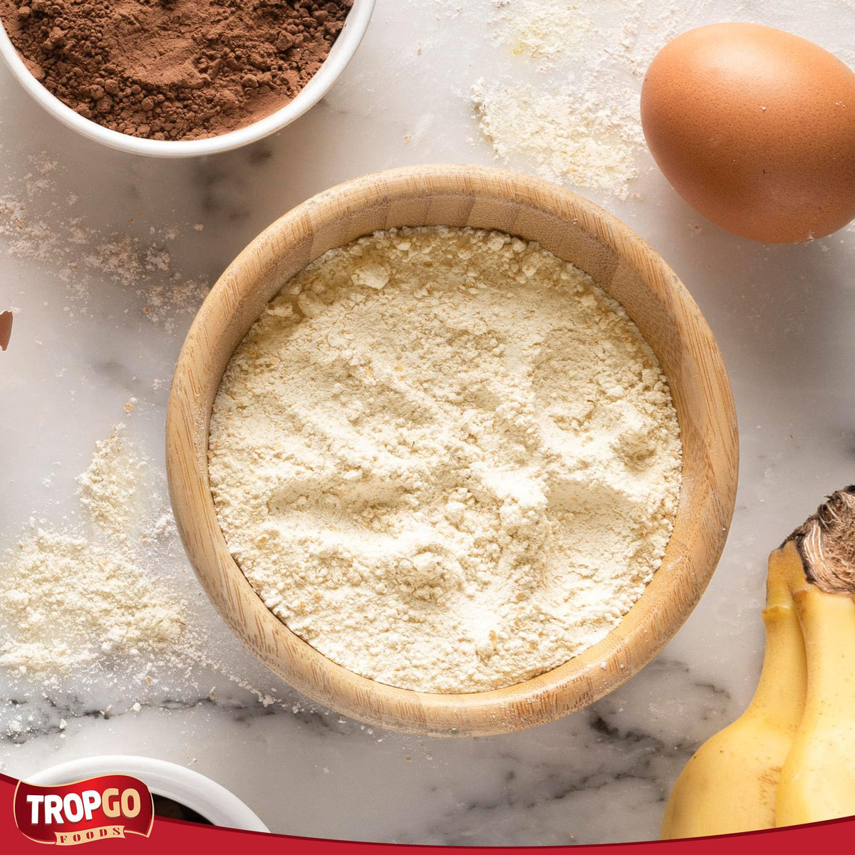 Tropgo Almond Flour 1kg - Finely Ground Blanched Almonds - Baking Ingredient, Low Carb Powder for Cakes, Bread, Pastry, Protein Rich Grain Alternative - Pantry Essential