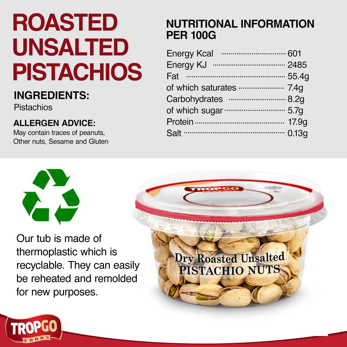 Roasted Unsalted Pistachios 180g Parent