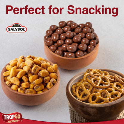 Salysol 3 Pack Mini Can Gift Snack Variety – Salted Pretzel 25g, BBQ Giant Corn 30g, Chocolate Peanuts 50g – Gift Box Snack Set for Men and Women