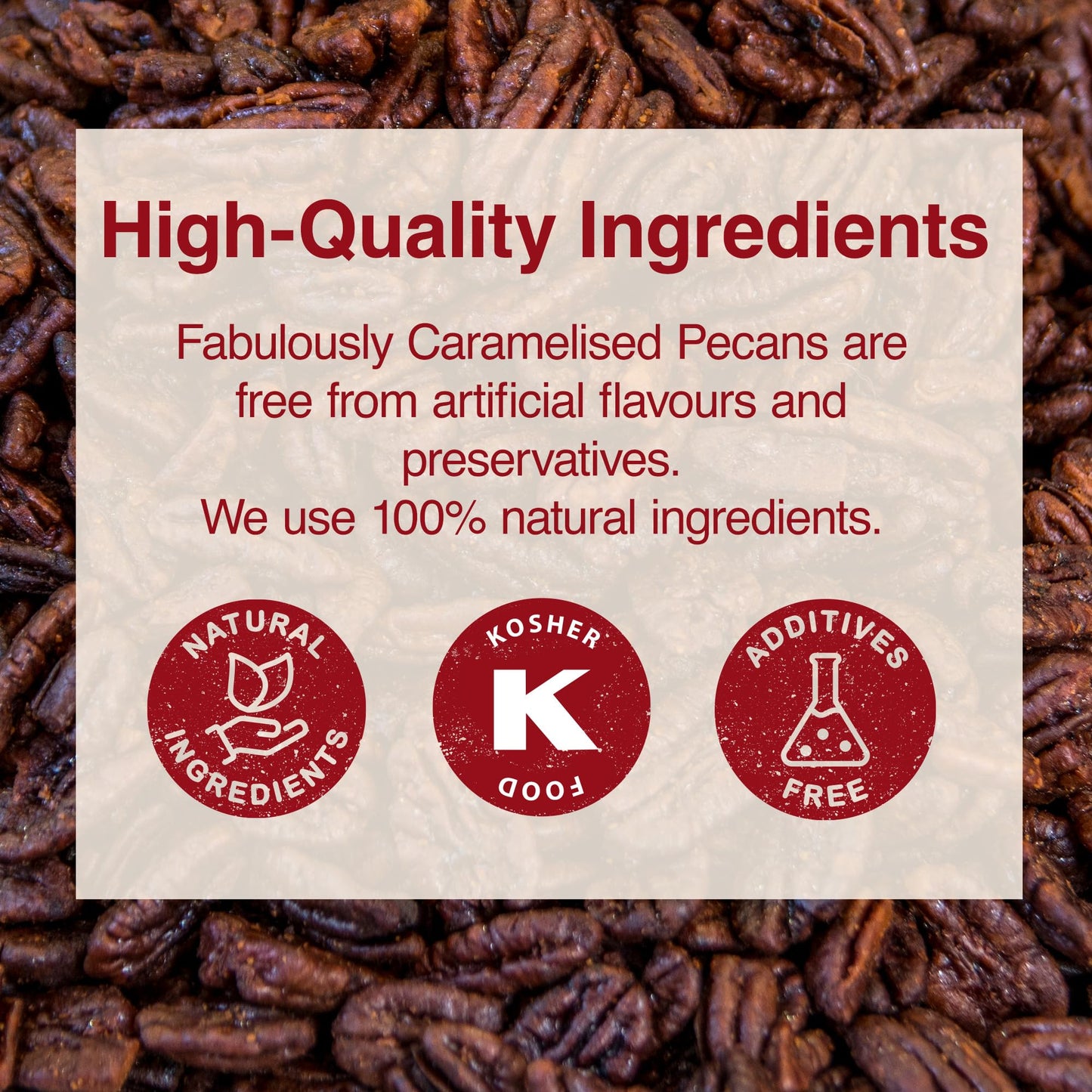 Tropgo Caramelised Pecans 100g Resealable Bag – Crunchy Glazed Nuts with Sweet Golden Coating – Pecan Nuts for Snacking, Baking & Salad Topping - Gifting Choice for Hampers or Celebrations