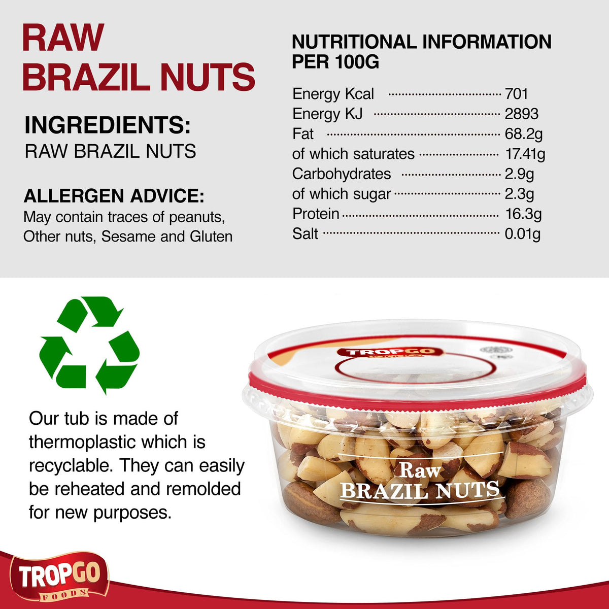 Raw Brazil Nuts 100g Parent