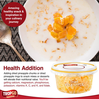 Tropgo Diced Pineapple 200g Dried Fruit Snacks in Resealable and Recyclable Tub - Parent