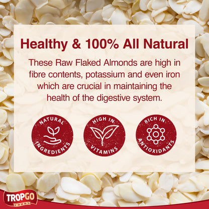 Tropgo Flaked Almonds - Finely Sliced Almond Nuts in a Resealable and Recyclable Tub - Parent