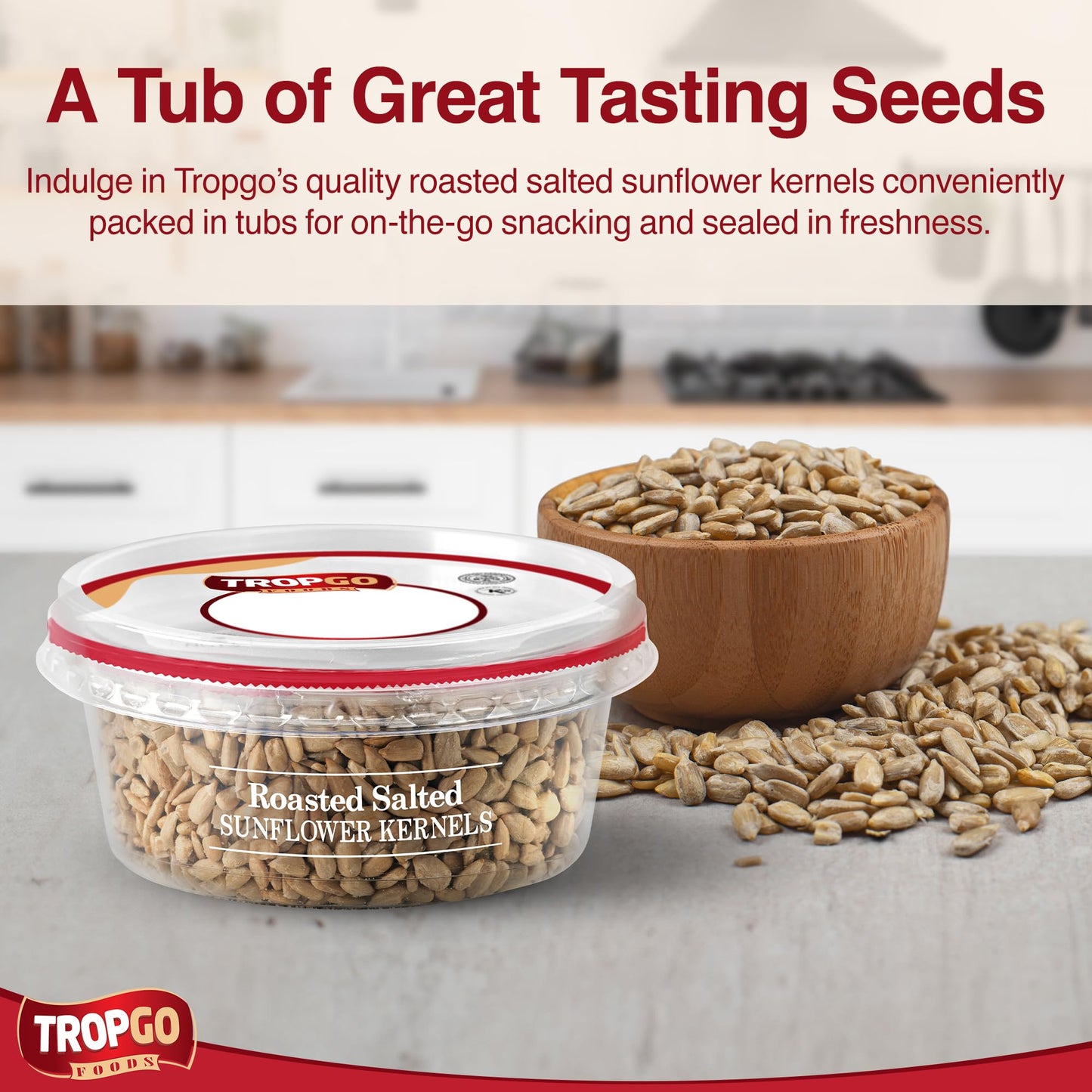 Tropgo Roasted Salted Sunflower Seed Kernels 125g Tub - Parent