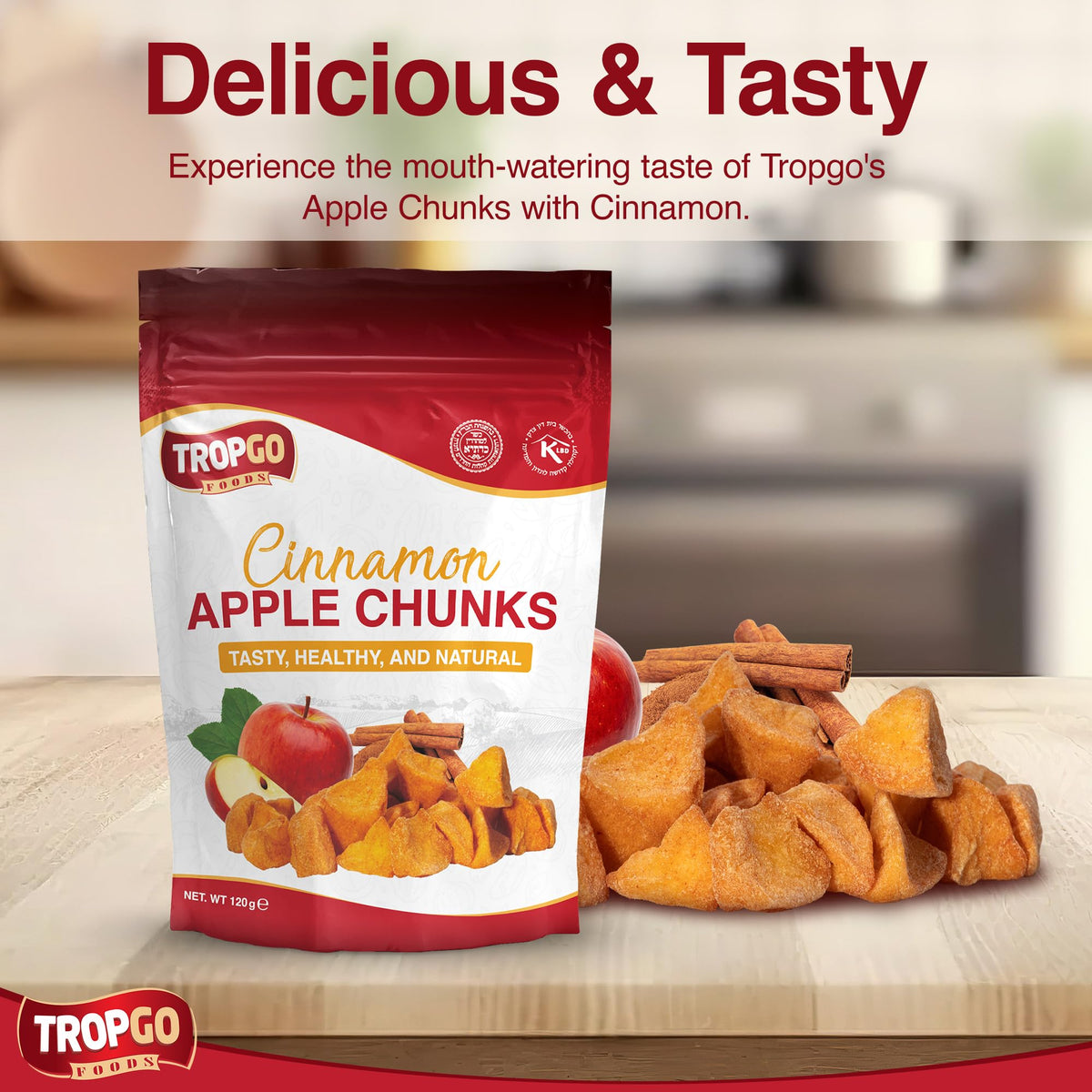 Tropgo Dried Cinnamon Apple Chunks 120g Natural Dried Fruit - Parent