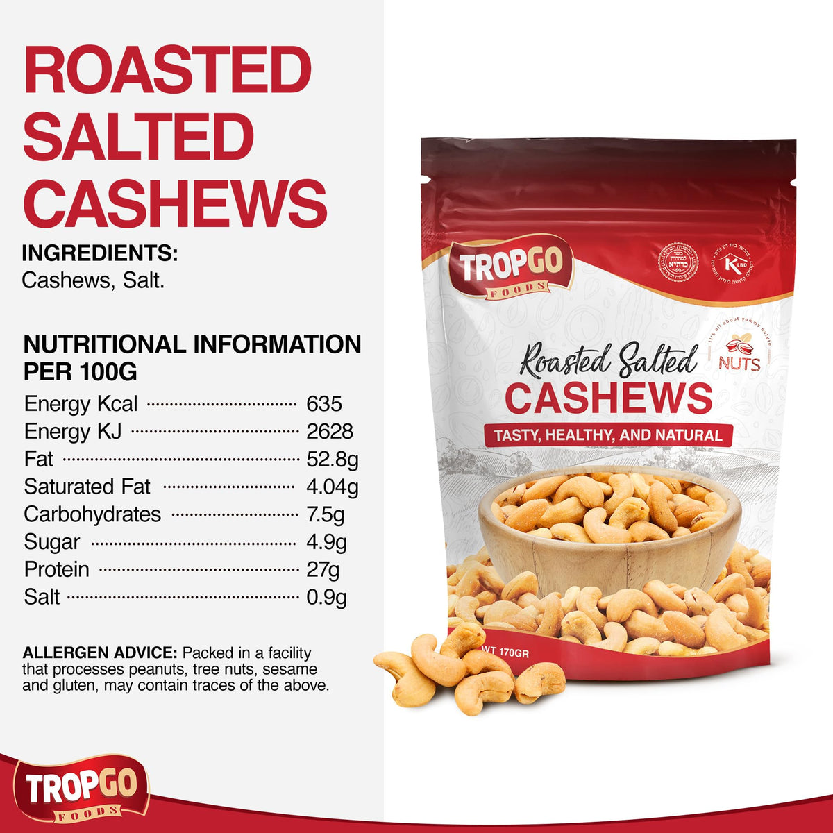Roasted Salted Cashew Nuts 500g - Parent