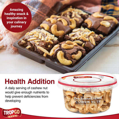 Tropgo Dry Roasted Salted Cashews 180g in a Resealable Recyclable Tub - Parent