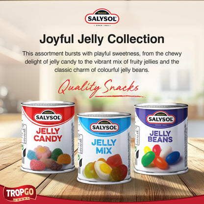 Salysol Jelly Sweets Candies 3 Pack Gift Set – Fruity Chewy Sweets Selection with Jelly Beans, Mix & Candy in Convenient Tins - Made for Sharing, Parties, Celebrations, Treat & Hampers