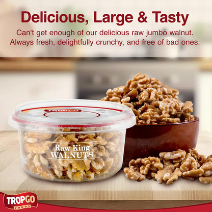 Tropgo Raw King Walnuts - Whole Food Unsalted Nuts in a Resealable and Recyclable Tub - Parent