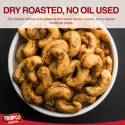 Roasted Salted Black Pepper Cashews - Healthy Flavoured Nuts in a Resealable and Recyclable Tub - Parent