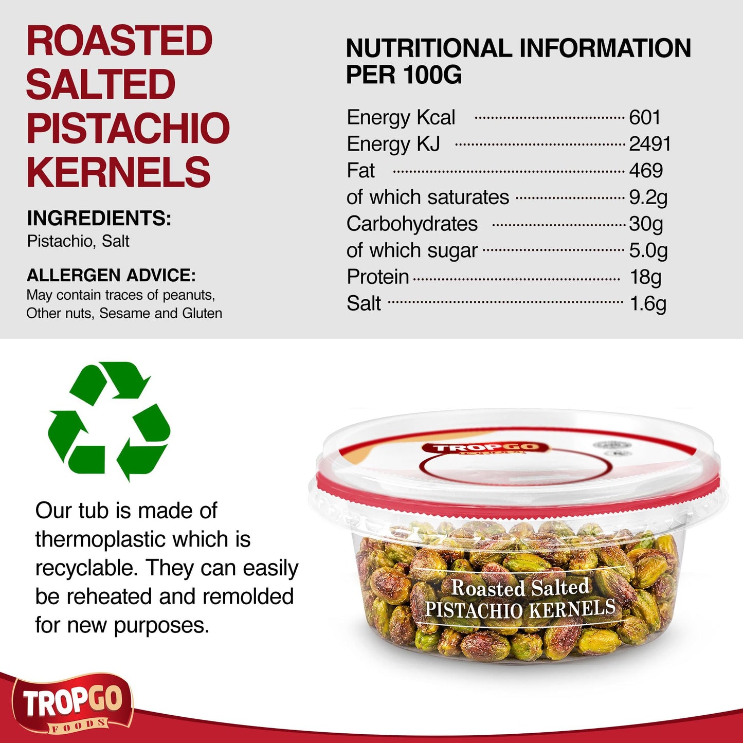 Roasted Salted Pistachio Kernels 100g Parent