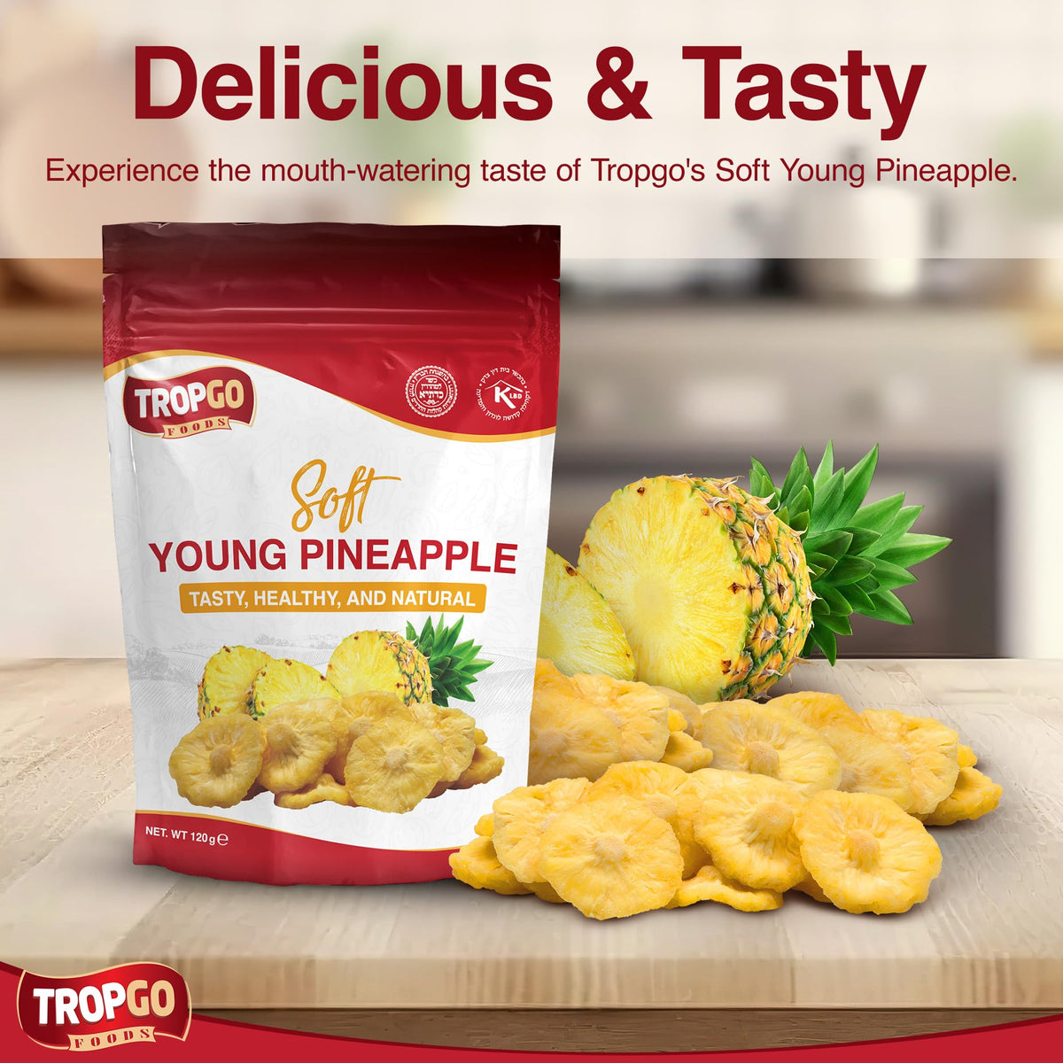Tropgo Soft Young Dried Pineapple 120g Natural Dried Fruit - Parent
