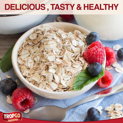 Tropgo Scottish Porridge Oats 500g – Whole Grain Rolled Oats for Hot Cereal, Baking & Smoothies – Non-GMO, Kosher, Vegan, Natural Breakfast Option