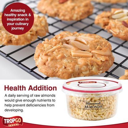 Tropgo Slivered Raw Almonds - Fresh Chopped Almond Nuts in a Resealable and Recyclable Tub - Parent