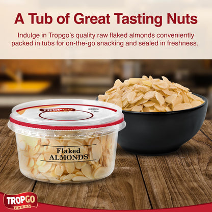 Tropgo Flaked Almonds - Finely Sliced Almond Nuts in a Resealable and Recyclable Tub - Parent