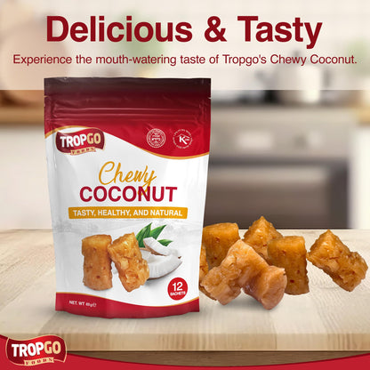 Tropgo Chewy Coconut Bites – Delicious Dried Fruit Snacks with Coconut Sugar & Glucose Syrup - Parent