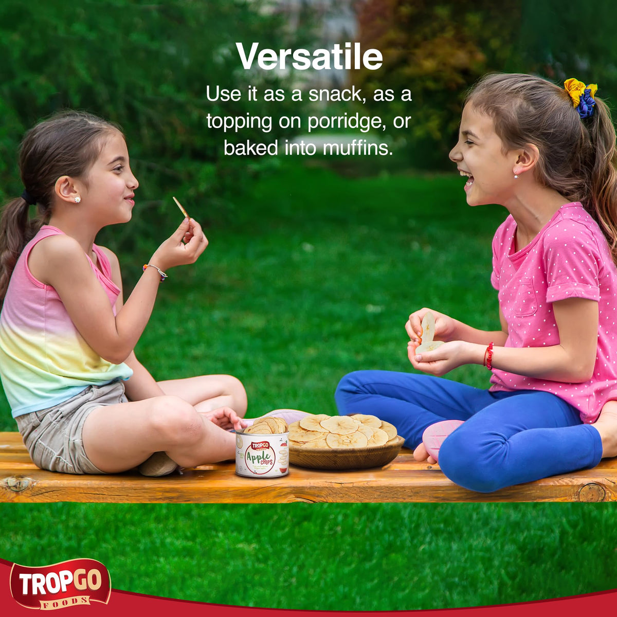 Tropgo - Belgium Apple Chips - 100% Fruit - Natural Healthy Snack - Fresh Red Apple Crisps 35gr - Recyclable Tin Fresh Lock Seal