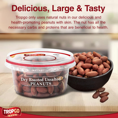 Tropgo Roasted Unsalted Peanuts 200g Tub - Peanuts in Resealable and Recyclable Tub - Parent