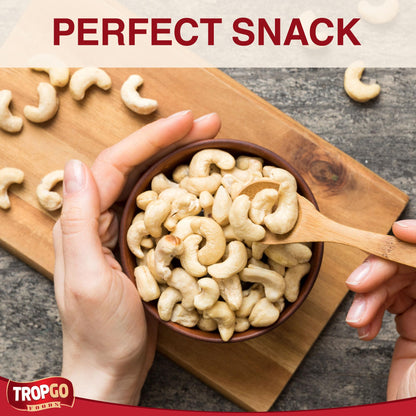 Tropgo 1kg Raw Cashew Nuts - Large & Tasty Cashews - Packed Fresh Premium Quality Cashew Nut - Healthy for the Heart, High in Fibre & Minerals - Perfect for Snacking