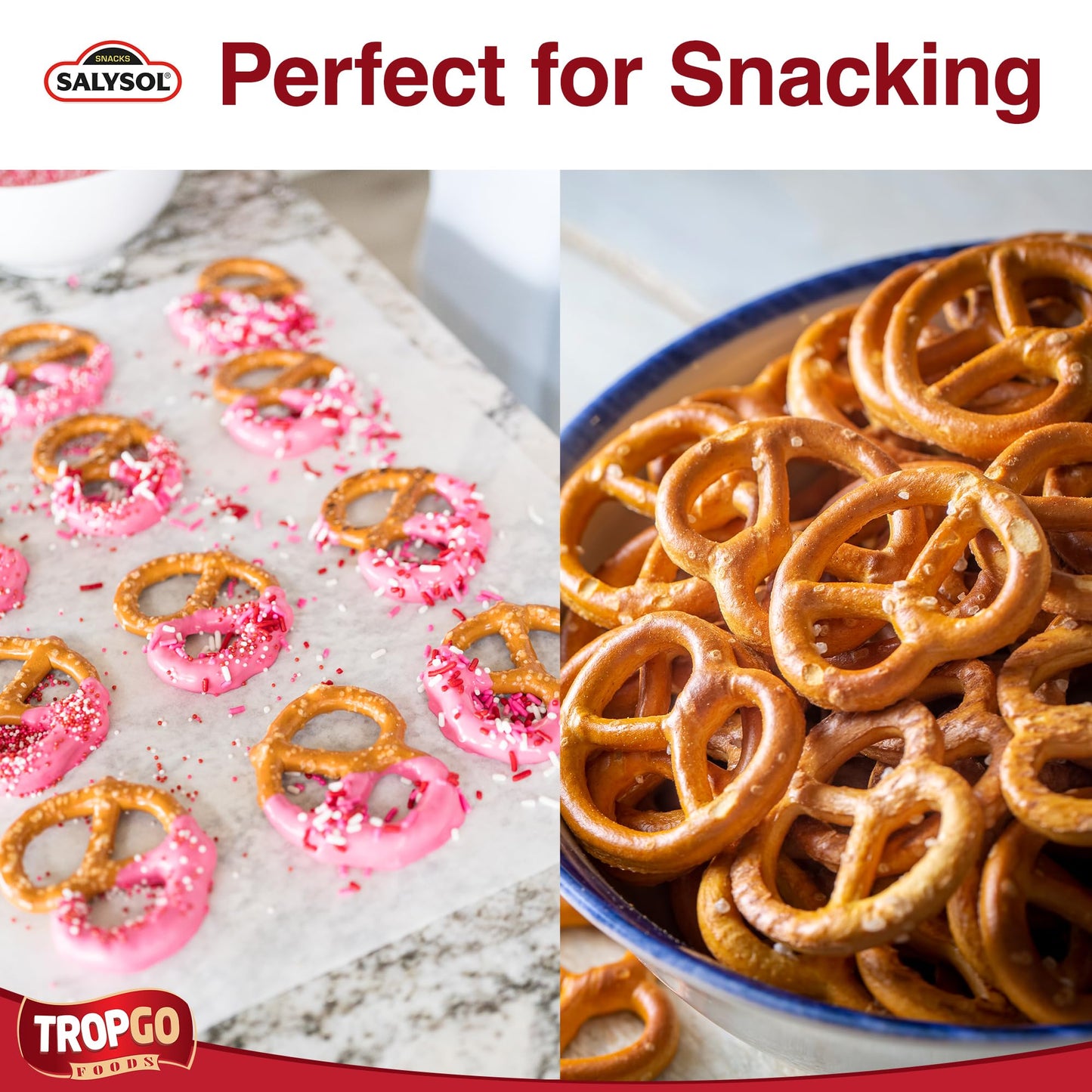 Salysol Pretzel Crisps 25g, 10 Pack - Crunchy Salted Pretzels in Mini Cans - On-the-Go Travel Savoury Snacks for Kids and Adults - Snack Pretzel for Sharing & Snacking Anytime