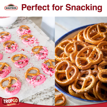 Salysol Pretzel Crisps 25g, 10 Pack - Crunchy Salted Pretzels in Mini Cans - On-the-Go Travel Savoury Snacks for Kids and Adults - Snack Pretzel for Sharing & Snacking Anytime