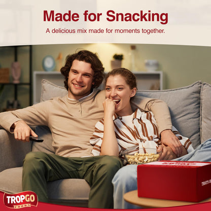 Tropgo Treats of Joy - Tasty Dried Fruit Snacks, Nut Selection Gift Box with Heart Sticker, Felts and Heart Pen - Roasted Nuts & Chocolate Gifts for Him and Her
