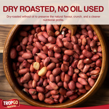 Tropgo Roasted Unsalted Peanuts 200g Tub - Peanuts in Resealable and Recyclable Tub - Parent