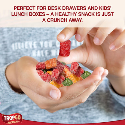 Tropgo Fruity Chewy Mini Cubes | Sugar-Coated Fruit-Flavoured Snack | Peach, Passion Fruit, Kiwi, Blueberry, Strawberry & Raspberry | 120g