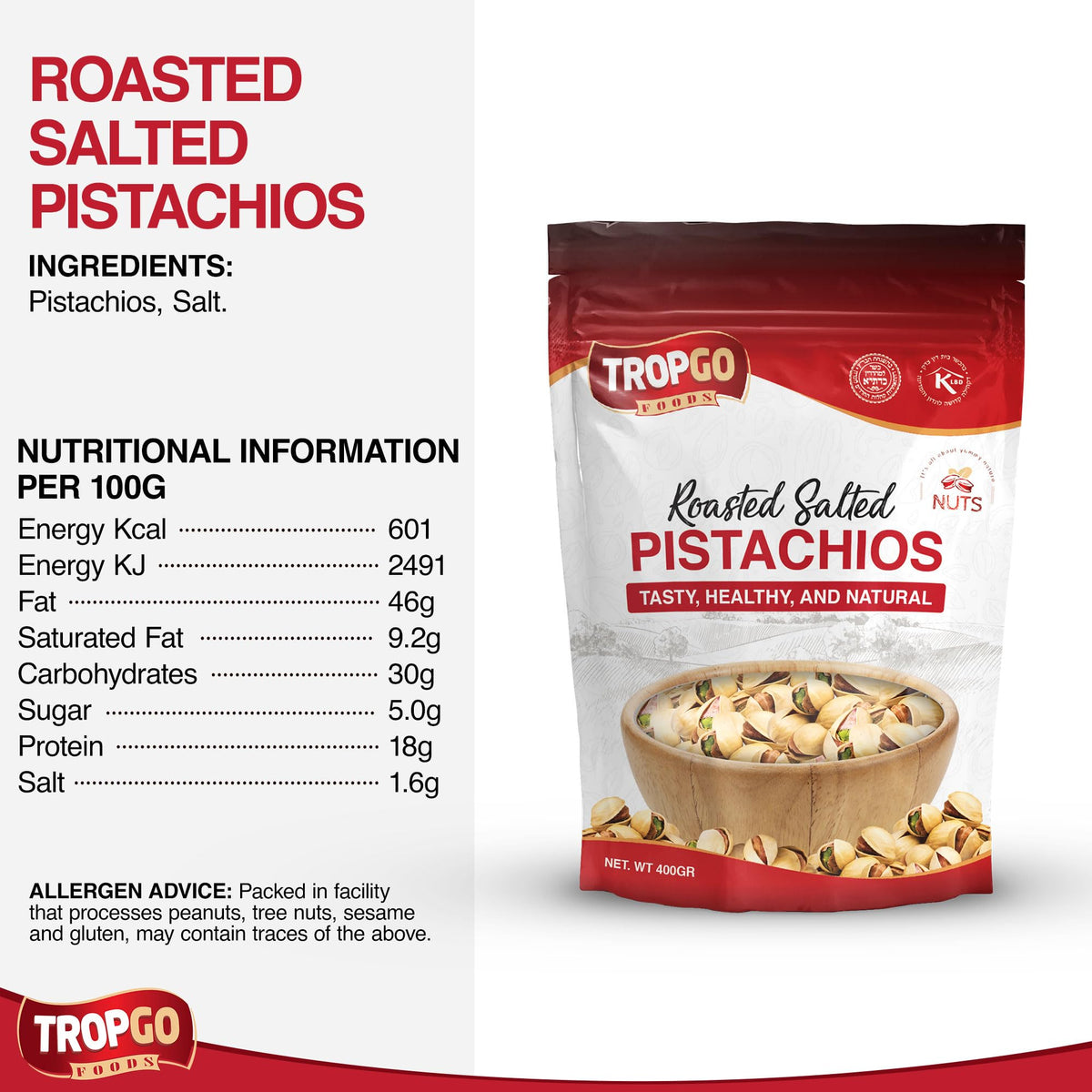 Salted Pistachio Nuts Parent 400g