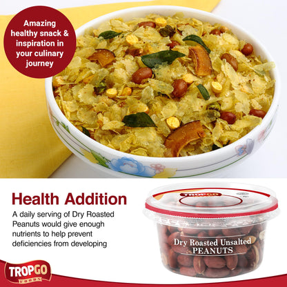 Tropgo Roasted Unsalted Peanuts 200g Tub - Peanuts in Resealable and Recyclable Tub - Parent