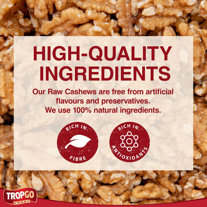 Tropgo Premium Walnuts - 600g - Raw Jumbo Walnuts - Natural Sprouted Walnut - Packed Fresh Premium Quality Nuts - Healthy for The Heart, High in Fibre & Minerals - Perfect for Snacking