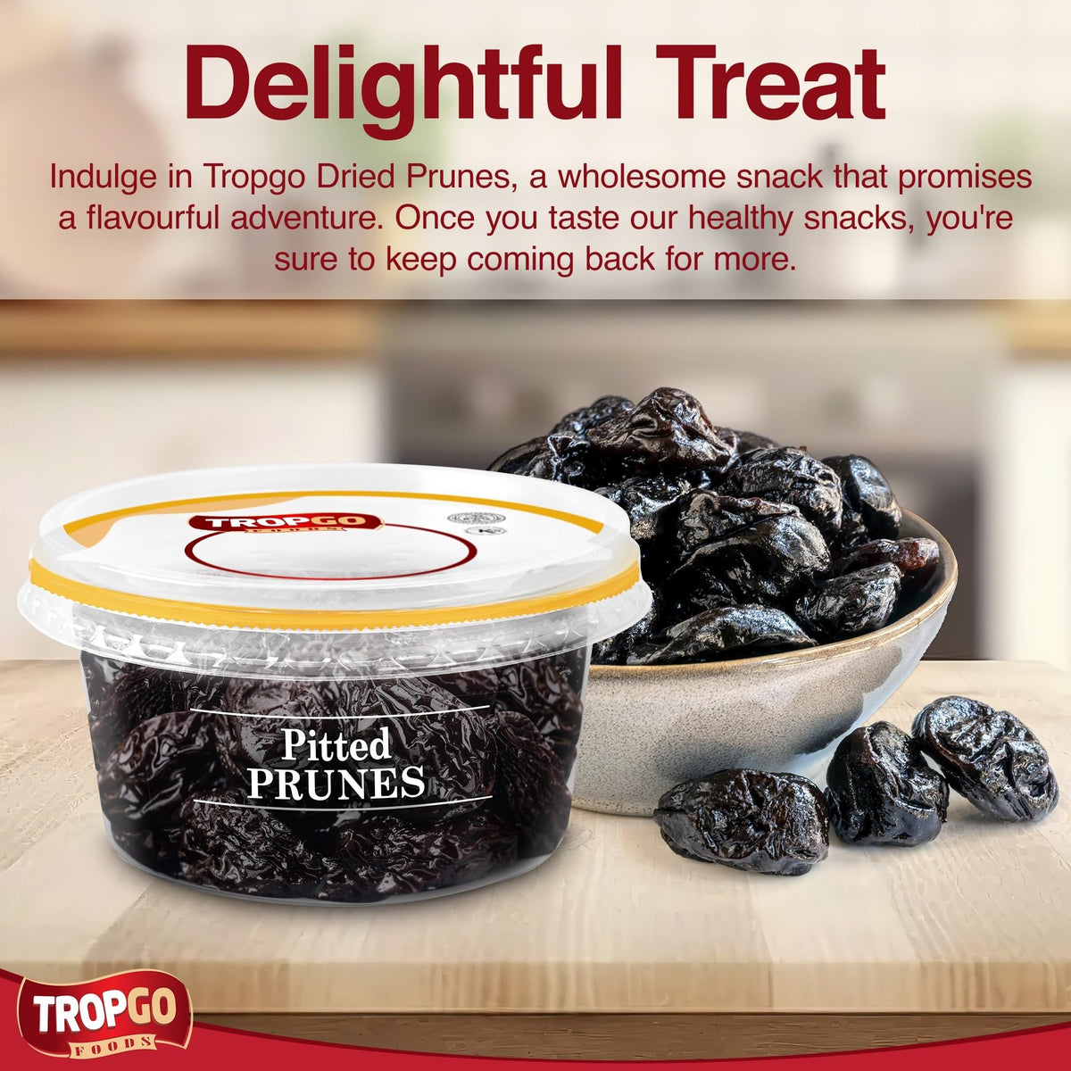 Pitted Prunes - Dried Fruit in Resealable and Recyclable Tub - Parent